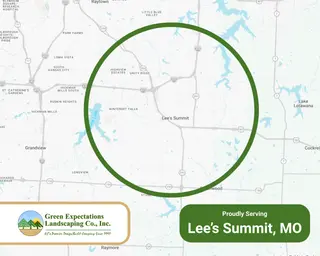 Green Expectations service area map of Lee's Summit